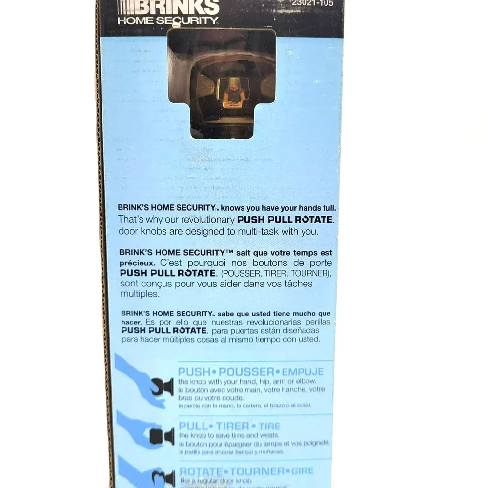 Brinks Stafford Style Polished Brass Interior‎ Locking Push Pull Rotate Knob
